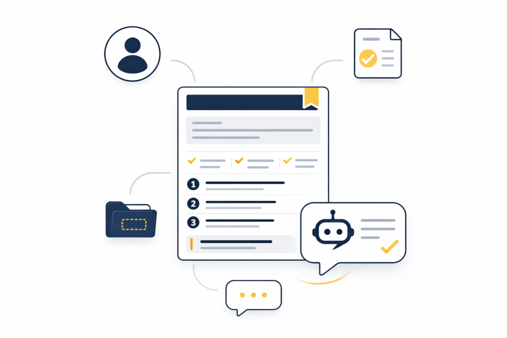 Illustration of a knowledge article supported by governance elements that improve GenAI answer trust