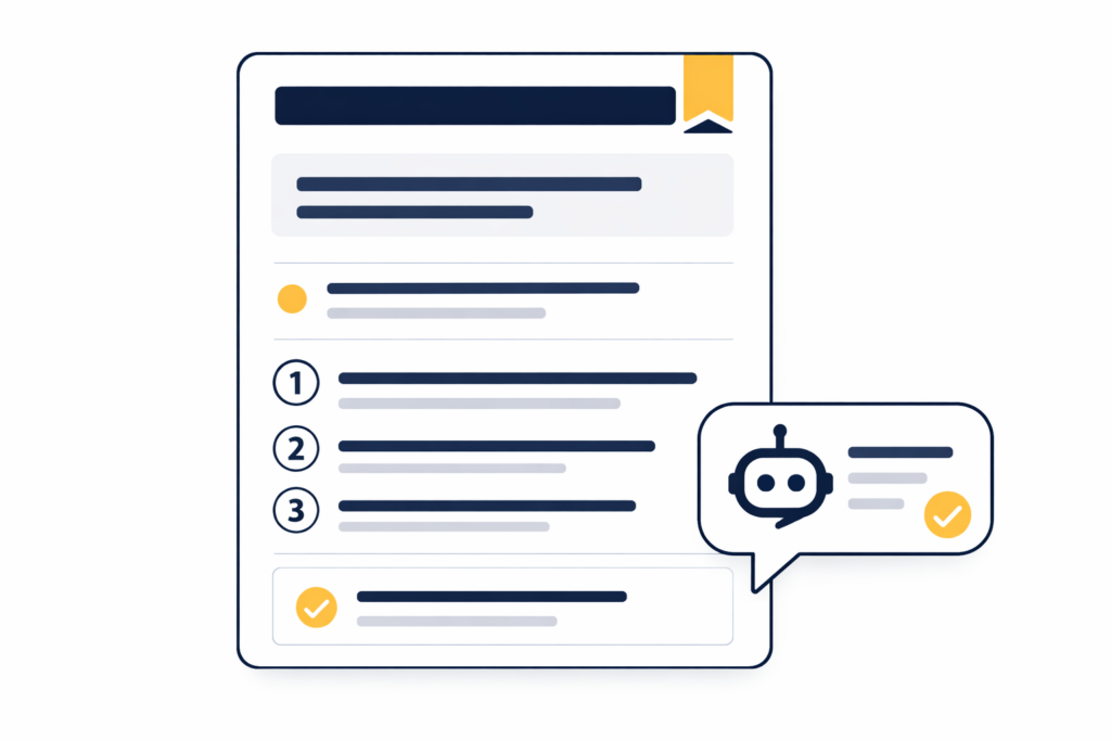 Illustration of a well structured knowledge article designed to support clear GenAI answers